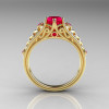 Classic French 14K Yellow Gold 1.0 Carat Ruby Lace Ring R175-14YGR-2