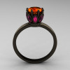 Classic 14K Black Gold Marquise Pink Sapphire 1.0 Carat Orange Sapphire Solitaire Ring R90-14KBGPSOS-2