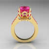 Classic 14K Yellow Gold 3.0 Carat Pink Sapphire Solitaire Wedding Ring R301-14KYGDPS-2