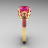 Classic 14K Yellow Gold 3.0 Carat Pink Sapphire Solitaire Wedding Ring R301-14KYGDPS-3