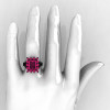 Modern Victorian 14K Black Gold 4.0 Carat Pink Sapphire Engagement Ring R217-14KBGPS-5