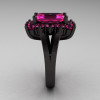 Modern Victorian 14K Black Gold 4.0 Carat Pink Sapphire Engagement Ring R217-14KBGPS-3