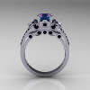 Classic 10K White Gold 1.0 CT Russian Alexandrite Black Diamond Solitaire Wedding Ring R203-10KWGBDAL-3