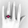 14K Black Gold 1.0 Carat Pink Sapphire Wedding Ring Engagement Ring R199-14KBGPS-5