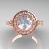 14K Rose Gold 1.0 Carat Cubic Zirconia Diamond Wedding Ring Engagement Ring R199-14KRGDCZ-4