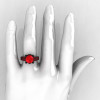 Modern Vintage 14K Black Gold 3.0 CT Ruby Wedding Ring Engagement Ring R302-BGR-5