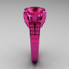 Modern Vintage 14K Pink Gold 3.0 CT Pink Sapphire Wedding Ring Engagement Ring R302-PGPS-3