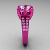 Modern Vintage 14K Pink Gold 3.0 CT Light Pink Sapphire Wedding Ring Engagement Ring R302-PGLPS-3