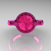 Modern Italian 14K Pink Gold 1.5 CT Pink Sapphire Wedding Ring Engagement Ring AR119-14KPGPS-4
