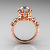 Modern Vintage 14K Pink Gold 1.5 Carat Aquamarine Classic Armenian Wedding Ring AR105-14PGAQ-2