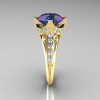 French Vintage 14K Yellow Gold 3.0 CT Russian Alexandrite Diamond Bridal Solitaire Ring Y306-14KYGDAL-4