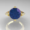 French Vintage 14K Yellow Gold 3.0 CT Russian Alexandrite Diamond Bridal Solitaire Ring Y306-14KYGDAL-5