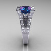 French Vintage 14K White Gold 3.0 CT Russian Alexandrite Diamond Pisces Wedding Ring Engagement Ring Y228-14KWGDAL-3