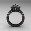 Classic 14K Black Gold 1.0 Carat White Sapphire Diamond Wedding Ring Engagement Ring R199-14KBGDWS-2