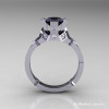 Modern Bridal 14K White Gold 1.0 Black and White Diamond Solitaire Ring R240-14KWGDBD-2
