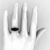 Aztec Edwardian 14K Black Gold 1.0 CT Black Diamond Engagement Ring R001-14KBGBD-5