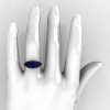Aztec Edwardian 14K Black Gold 1.0 CT Blue Sapphire Engagement Ring R001-14KBGBS-5