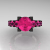 Modern Vintage 14K Black Gold 3.0 Carat Pink Sapphire Designer Wedding Ring R142-14KBGPS-3