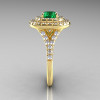 Classic Soleste 14K Yelow Gold 1.0 Ct Emerald Diamond Ring R236-14YGDEM-3