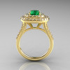 Classic Soleste 14K Yelow Gold 1.0 Ct Emerald Diamond Ring R236-14YGDEM-2