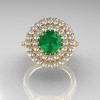 Classic Soleste 14K Yelow Gold 1.0 Ct Emerald Diamond Ring R236-14YGDEM-4