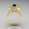 Classic Soleste 14K Yelow Gold 1.0 Ct Blue Sapphire Diamond Ring R236-14YGDBS-2