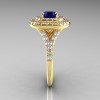 Classic Soleste 14K Yelow Gold 1.0 Ct Blue Sapphire Diamond Ring R236-14YGDBS-3