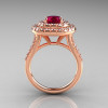 Classic Soleste 14K Rose Gold 1.0 Ct Garnet Diamond Ring R236-14RGDG-2