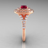 Classic Soleste 14K Rose Gold 1.0 Ct Garnet Diamond Ring R236-14RGDG-3