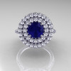 Classic Soleste 14K White Gold 1.0 Ct Blue Sapphire Diamond Ring R236-14KWGDBS-4