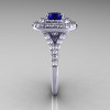 Classic Soleste 14K White Gold 1.0 Ct Blue Sapphire Diamond Ring R236-14KWGDBS-3
