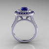 Soleste Style 14K White Gold 1.0 Ct Blue Sapphire Diamond Ring R236A-14KWGDBS-2