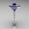 Soleste Style 14K White Gold 1.0 Ct Blue Sapphire Diamond Ring R236A-14KWGDBS-3