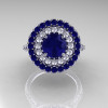 Soleste Style 14K White Gold 1.0 Ct Blue Sapphire Diamond Ring R236A-14KWGDBS-4