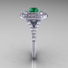 Classic Soleste 14K White Gold 1.0 Ct Emerald Diamond Ring R236-14KWGDEM-3