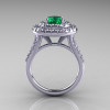 Classic Soleste 14K White Gold 1.0 Ct Emerald Diamond Ring R236-14KWGDEM-2
