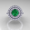 Classic Soleste 14K White Gold 1.0 Ct Emerald Diamond Ring R236-14KWGDEM-4