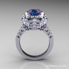 Modern Edwardian 14K White Gold 3.0 Carat Alexandrite Diamond Engagement Ring Wedding Ring Y404-14KWGDAL-2
