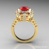 Modern Edwardian 14K Yellow Gold 3.0 Ct Ruby Diamond Engagement Ring Wedding Ring Y404-14KYGDR-2