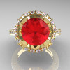 Modern Edwardian 14K Yellow Gold 3.0 Ct Ruby Diamond Engagement Ring Wedding Ring Y404-14KYGDR-3