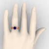 Classic Victorian 18K Rose Gold 1.0 Ct Blue Sapphire Solitaire Engagement Ring R506-18KRGBS-4