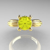 Classic Victorian 14K Yellow Gold 1.0 Ct Yellow Sapphire Solitaire Engagement Ring R506-14KYGYS-3