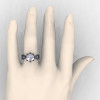 Modern Vintage 14K Gray Gold 3.0 Carat Cubic Zirconia Solitaire Engagement Ring R253-14K GGCZ-4