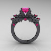 Classic Angel 14K Gray Gold 1.0 Carat Pink Sapphire Solitaire Engagement Ring R482-14KGGPS-2