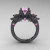 Classic Angel 14K Gray Gold 1.0 Carat Light Pink Sapphire Solitaire Engagement Ring R482-14KGGLPS-2