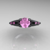 Classic Angel 14K Gray Gold 1.0 Carat Light Pink Sapphire Solitaire Engagement Ring R482-14KGGLPS-3
