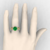 Modern Vintage 14K Yellow Gold 3.0 Ct Emerald  Diamond Solitaire Engagement Ring R253-14KYGDEM-4