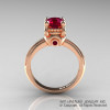 Classic Victorian 14K Rose Gold 1.0 Ct Garnet Solitaire Engagement Ring R506-14KRGG-2