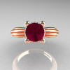 Classic Victorian 14K Rose Gold 1.0 Ct Garnet Solitaire Engagement Ring R506-14KRGG-3