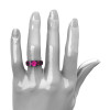 Modern Vintage 14K Black Gold 1.0 Carat Pink Sapphire Solitaire Ring Double Wedding Band Bridal Set R322S2-14KBGPS-5